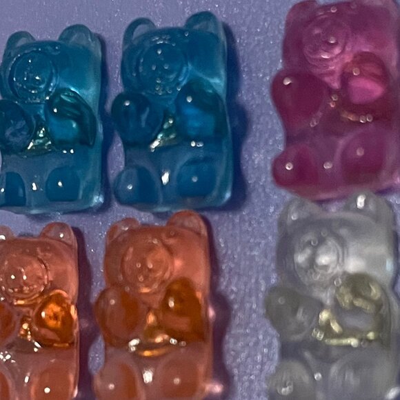 Claire's 6 Pairs Set Gummy Bear Shaped Earrings NWT - Picture 2 of 4